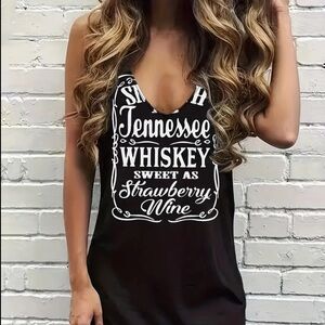 Letter Print Sleeveless Dress Tennessee Whiskey